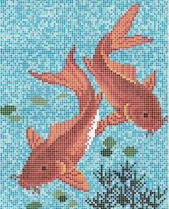 Rose mosaic Carpet Series Gold Fish