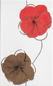 Fanal Picasso Decorado Picasso Flor Rojo-Ebano