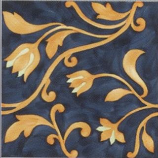 Bardelli Mille'900 Декор "Цветочный орнамент" Оранжевый/синий