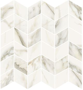 Ricchetti Marble Boutique Mosaico Chevron Lux Ret Calacatta White