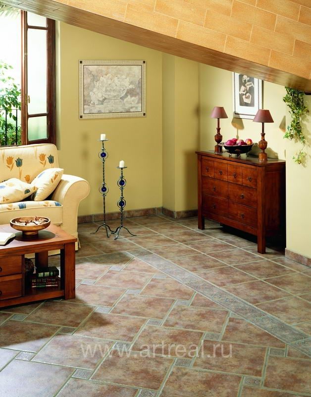 Интерьер испанской керамической плитки коллекции 400 фабрики Porcelanite (Испания)