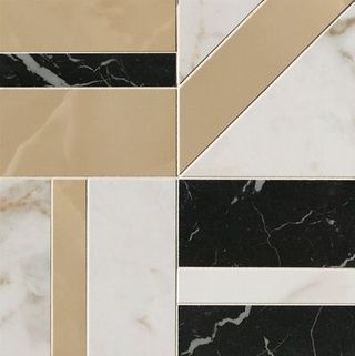 Fap Roma Gold Gp Calacatta Delicato/Onice Miele/Nero Elegante Deco Mosaico