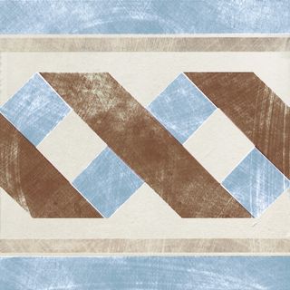 Cir & Serenissima Via Emilia Greca Festone Crema-Azzurro