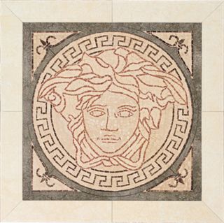 Gardenia (Versace) Palace Pav. 14233 Rosoni Medusa In Ceramica Medusa Rosa/Nero